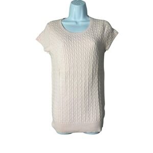 Gap Stretch Knit Top‎ Short Sleeve Textured Casual Everyday Top Size L